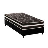 Conjunto Box Solteiro: Colchão Espuma Paropas D28 / Master Ag80 Black Double Face 25 + Base Crc Suede Black (88x188)