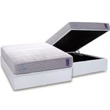 Cama Box Baú Casal: Colchão Espuma D45 Herval D33 / Ag 65 Feelcore + Base Crc Courano White (138x188)