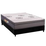 Cama Box Casal: Colchão Ortopédico Polar D28 Orthopremium Grey + Base Crc Suede Black (138x188)