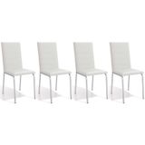 Kit 4 Cadeiras Sala Jantar Amsterdã C091 4 Un Cromada/branco 106 - Kappesberg