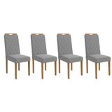 Kit 4 Cadeiras Sala Jantar 2cad152ea 4 Un Eucalipto/linho Cinza A056 - Kappesberg