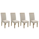 Kit 4 Cadeiras Sala Jantar 2cad142fr 4 Un Freijó/linho Caqui A040 - Kappesberg