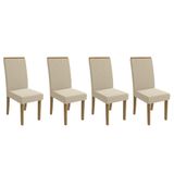 Kit 4 Cadeiras Sala Jantar 2cad142fr 4 Un Freijó/linho Bege A019 - Kappesberg