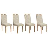 Kit 4 Cadeiras Sala Jantar 2cad153ea 4 Un Eucalipto/linho Areia A052 - Kappesberg