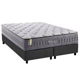 Cama Box Queen: Colchão Molas Masterpocket Ensacadas D Angelis Anjos Versalhes + Base Crc Suede Gray (158x198)