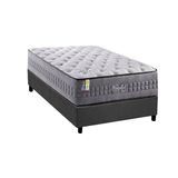 Cama Box Solteiro: Colchão Molas Masterpocket Ensacadas D Angelis Anjos Versalhes + Base Crc Suede Gray (96x203)