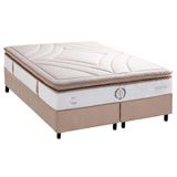 Cama Box Queen: Colchão Molas Masterpocket Ensacadas Herval Poseidon Plus C1954 + Base Crc Suede Clean (158x198x34)