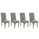 Kit 4 Cadeiras Sala Jantar 2cad142fr 4 Un Freijó /linho Cinza Mesclado - Kappesberg