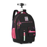 Mochila Carrinho Luluca Bolsa Escolar Meninas Design Preto