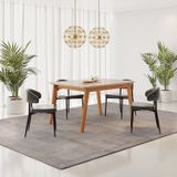 Conjunto Sala De Jantar Mesa Elegance Candian Com 4 Cadeiras Bless Marrom/off White/preto
