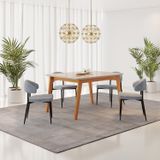 Conjunto Sala De Jantar Mesa Elegance Candian Com 4 Cadeiras Bless Marrom/off White/cinza