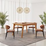 Conjunto Sala De Jantar Mesa Elegance Com 4 Cadeiras Bless Marrom/whisky