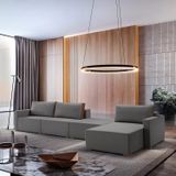 Sofá Modulado Com Chaise, Puff E Módulos Soltos 405cm Cinza