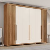 Guarda-Roupa Casal 6 Portas 4 Gavetas Norton Nature/Off White