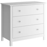 Comoda Para Quarto 3 Gavetas 76 Cm Dm219 Branco Dtall
