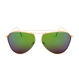 Oculos De Sol Aviador Drop Me Cromado Lente Flat Espelhada Verde