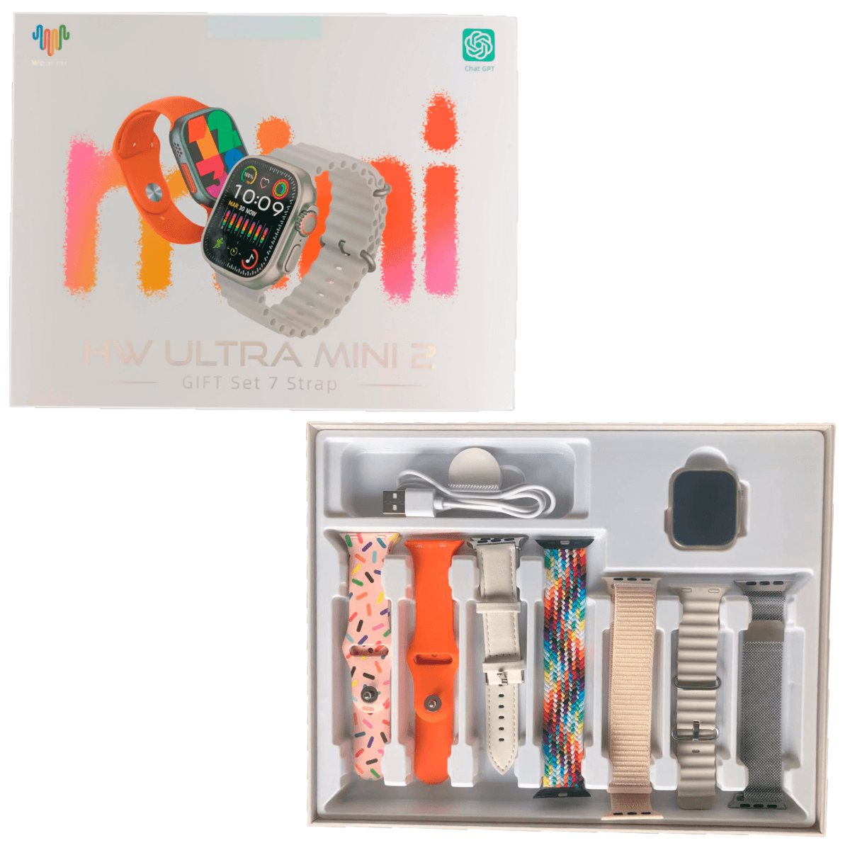 Smartwatch Hw Ultra Mini 2 Serie 9 Chat Gpt 41mm 7 Pulseiras