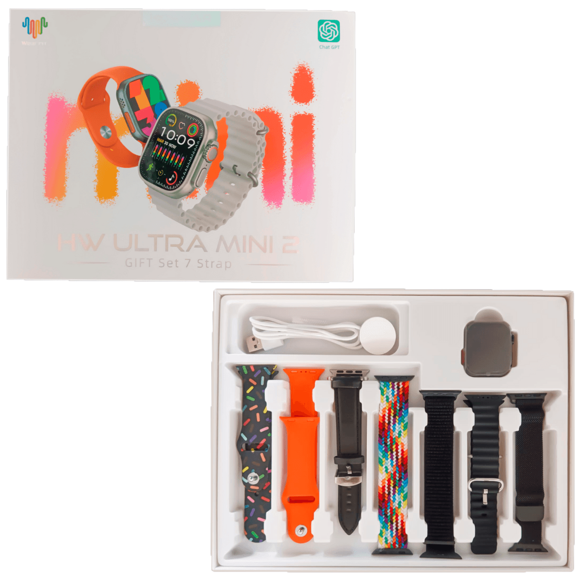 Smartwatch Hw Ultra Mini 2 Serie 9 Chat Gpt 41mm 7 Pulseiras