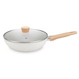 Panela Wok Com Tampa Mta Ceramic-flon Carmela Creme 2,2l