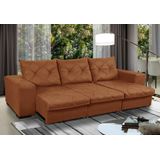 Sofá Retrátil Reclinável 4 Lugares Bali 2,30 Suede C/ Molas - Terracota