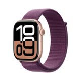 Apple Watch Series 10 Gps Caixa Cor De Ouro Rosa De Alumínio 46 Mm Pulseira Loop Esportiva Ameixa