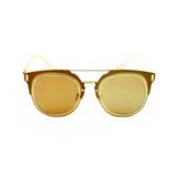 Oculos de Sol Drop mE Clubmaster Flat Espelhado Dourado