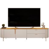 Rack Para Tv Até 75 Polegadas 2 Portas 2 Gavetas Com Led Celine Off White 240cm