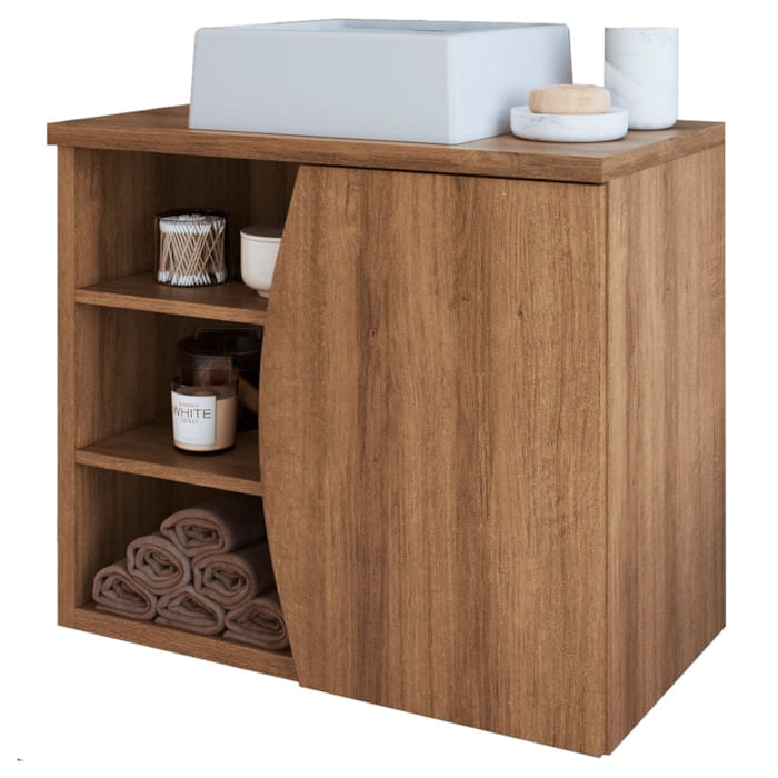 Gabinete Suspenso Com Cuba Branca 70 Cm Bl9680 Mell Faem