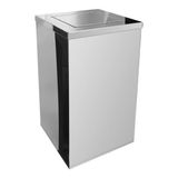 Lixeira Quadrada Em Aço Inox Com Tampa Vai-vem 50 Litros