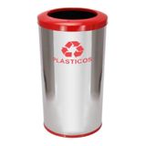 Lixeira Em Aço Inox Com Aro Pintado 50l