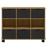 Nicho Organizador 6 Gavetas Com Rodízios Freijó/preto - Qmovi