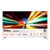 Smart Tv Led 58? 4k Philco Ultra Hd Ptv58g7pagcsbl Android Tv, Dolby Audio E Processador Quad-core, Usb, Wi-fi E Controle Com Comando De Voz