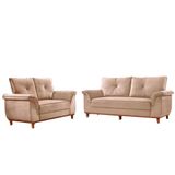 Conjunto De Sofá Trevisso 3 E 2 Lugares Suede Bege