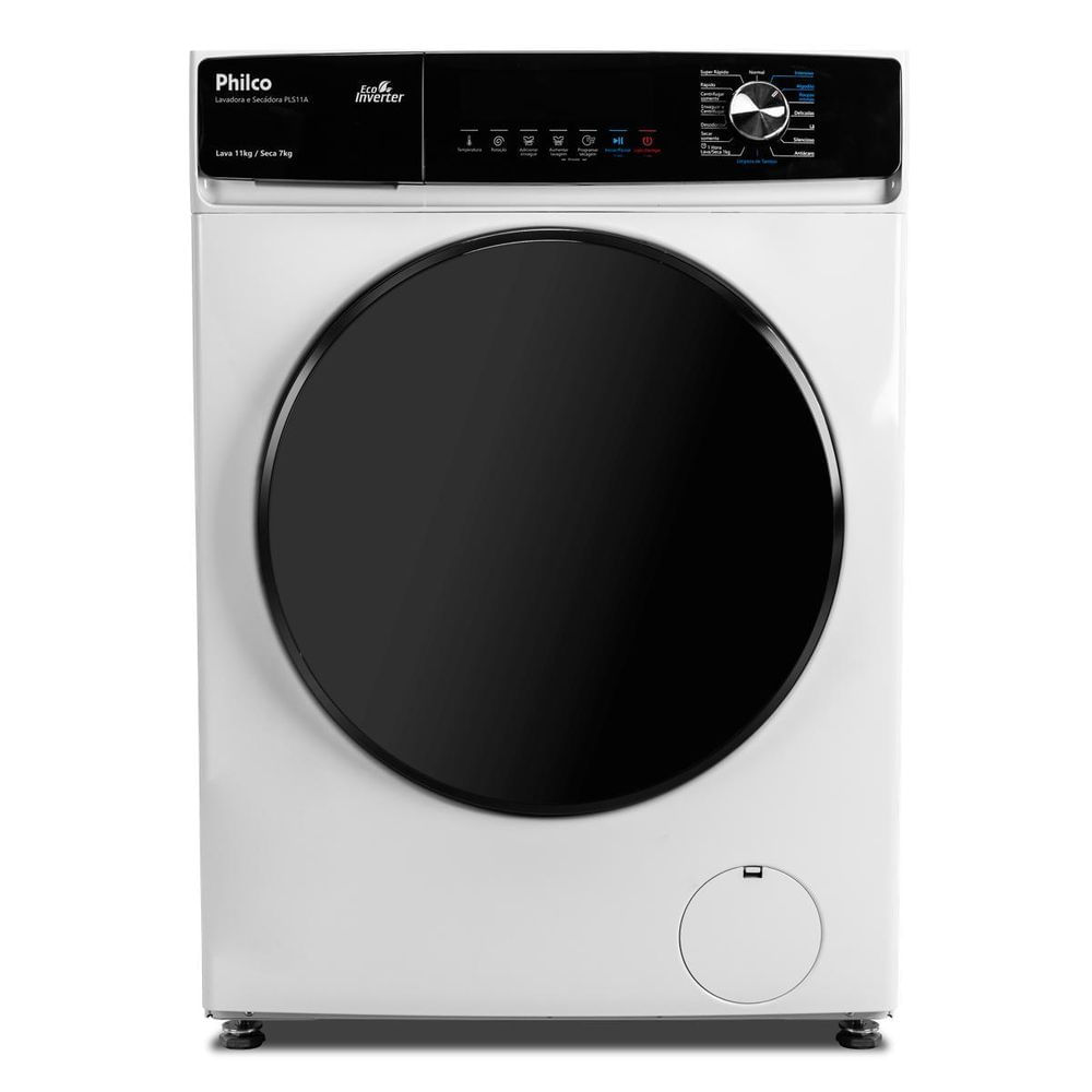 Lavadora de Roupa Lava e Seca 11 Kg Frontal Branco Eco Inverter Plus Philco – 110v – Pls11a