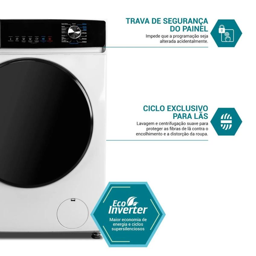 Lava e Seca Philco 11kg PLS11A Eco InvertPlus 16 programas Lavagem Branca - imagem 4