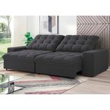 Sofá 4 lugares retrátil/reclinável Linoforte Benetton com revestimento em suede