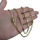 Cordão Tijolinho 4mm - Banhado A Ouro 18k