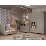 Dormitório Bebê Berço,cômoda E Guarda Roupa Casinha Permobili