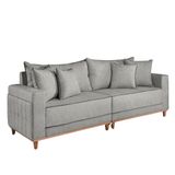 Sofá Montes Claros Living 2,16cm Tecido Boucle Cinza
