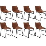 Conjunto Com 8 Cadeiras Para Sala De Jantar Bruna Marrom