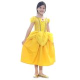 Fantasia Princesa Amarela Dourada Luxo Vestido Infantil
 M