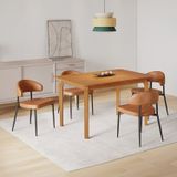 Conjunto Sala De Jantar Mesa Candian Com 4 Cadeiras Bless Marrom/whiskey