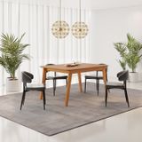 Conjunto Sala De Jantar Mesa Elegance Com 4 Cadeiras Bless Marrom/preto