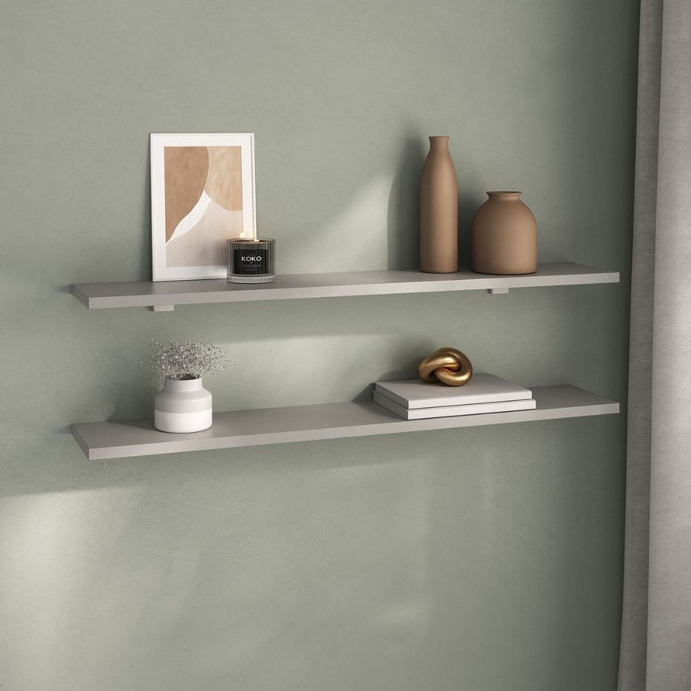 Kit De Prateleiras Elan 800x150x15 Com Suporte Organização Decoração Cacao