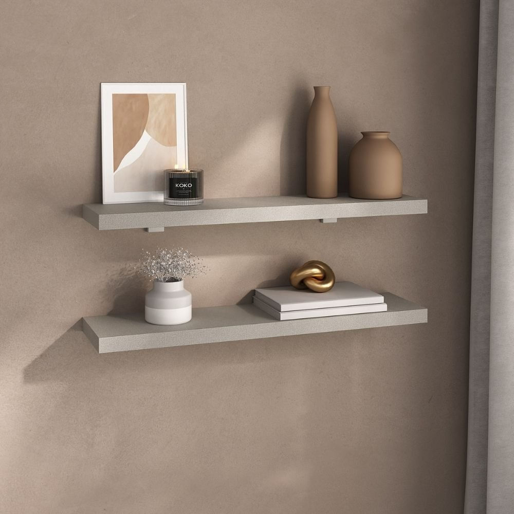 Kit De Prateleiras Elan 600x150x25 Com Suporte Organização Decoração Gianduia