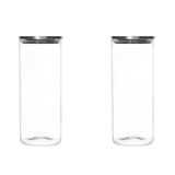 Kit 2 Potes 750ml Hermético De Vidro Com Tampa Em Metal Lyor