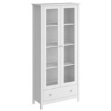 Cristaleira 2 Portas Vidro 1 Gaveta 180x80 Cm E954 Branco Dtall