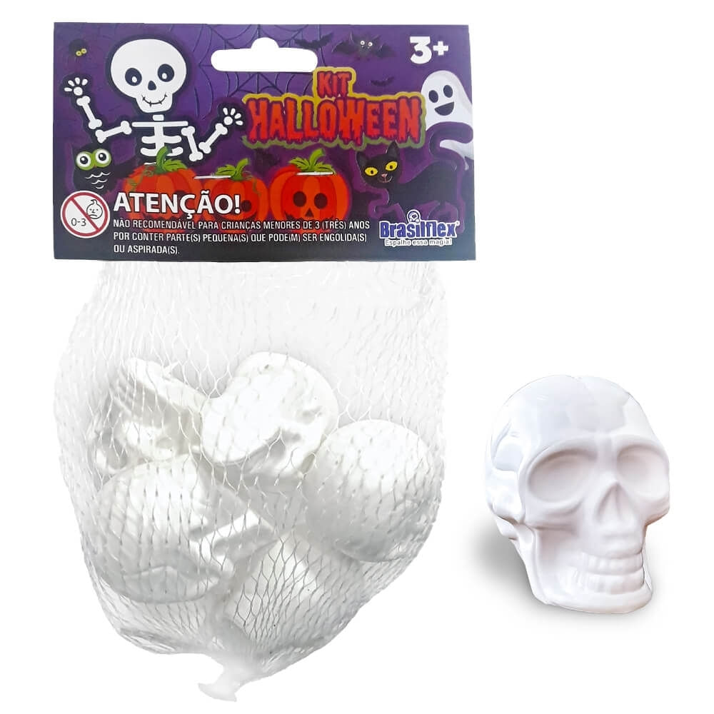 Kit Halloween Mini Cranio Neon Com 6 Brasilflex