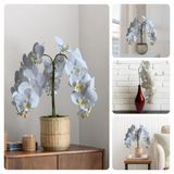 7 Hastes De Folhagem Artificial Orquídeas Branca Para Arranjos Florais E Decorações De Alta Qualidade