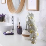 10 Orquídeas Brancas Artificiais De Haste Longa (80cm) - Flor Elegante Para Decorações E Presentes